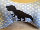 Leseknochen Dinosaurier T-REX mit Namen Lesekissen Bücherkissen Nackenkissen Tablettkissen