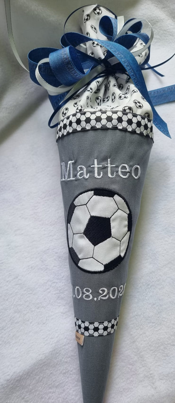 Fussball Schultüte Geschwister mit Namen Zuckertüte Fussball