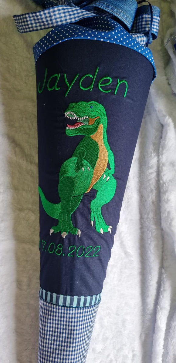 T-REX Schultüte Einschulung Dinosaurier T-REX mit Namen Zuckertüte