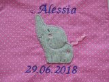 Schmusetuch Schnuffeltuch mit Elefant und Namen Baby Schmusetuch