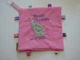 Schmusetuch Schnuffeltuch mit Elefant und Namen Baby Schmusetuch