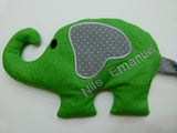 Wärmekissen Dinkelkissen Elefant mit Namen Körnerkissen Mikrowelle Kirschkernkissen